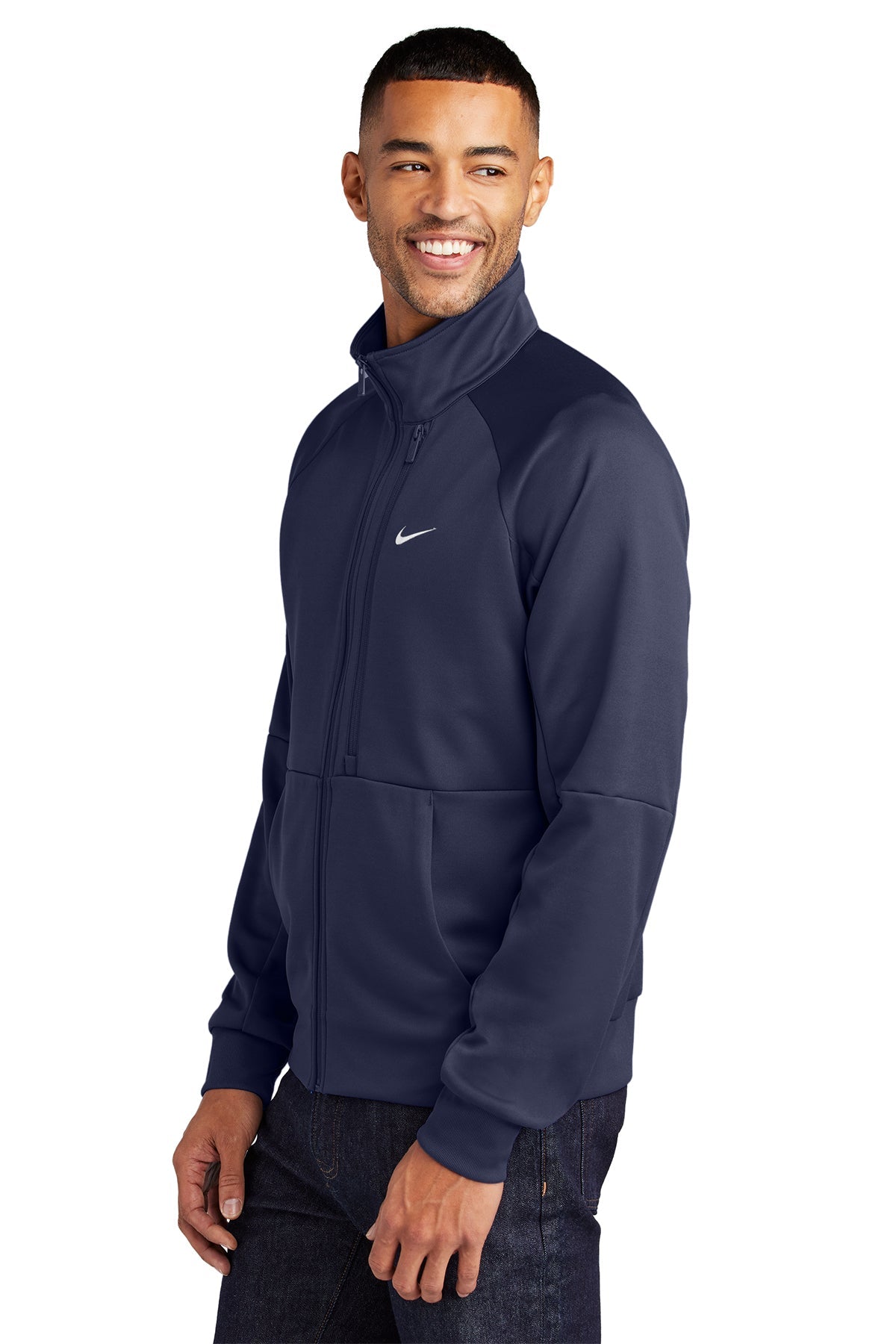 Nike Full-Zip Chest Swoosh Custom Jackets, Midnight Navy