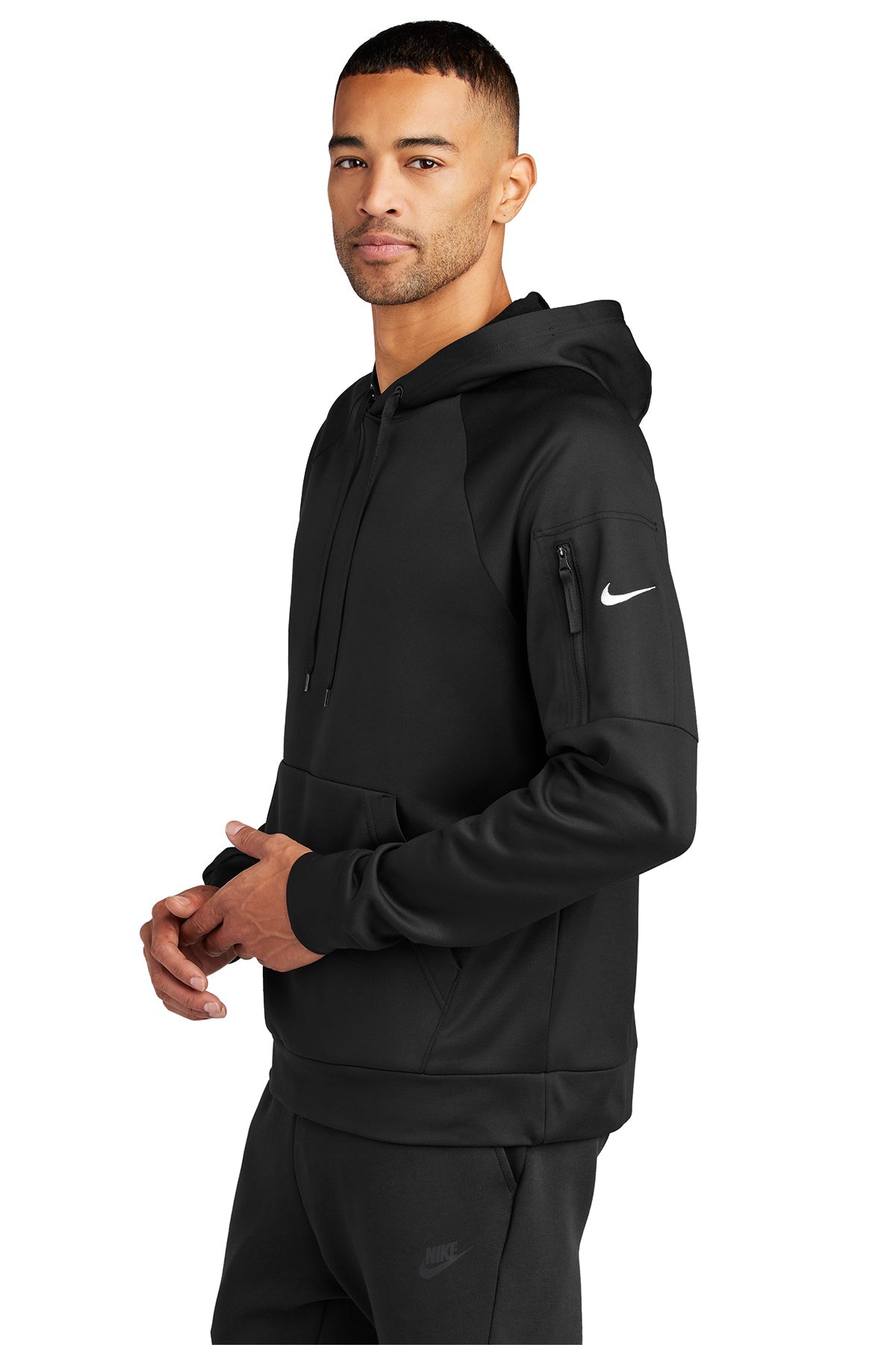 Nike Therma-FIT Pocket Pullover Branded Hoodies, Black