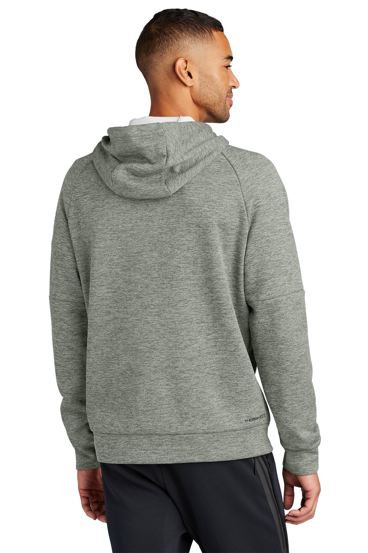 Nike Therma-FIT Pocket Pullover Branded Hoodies, Dark Grey Heather