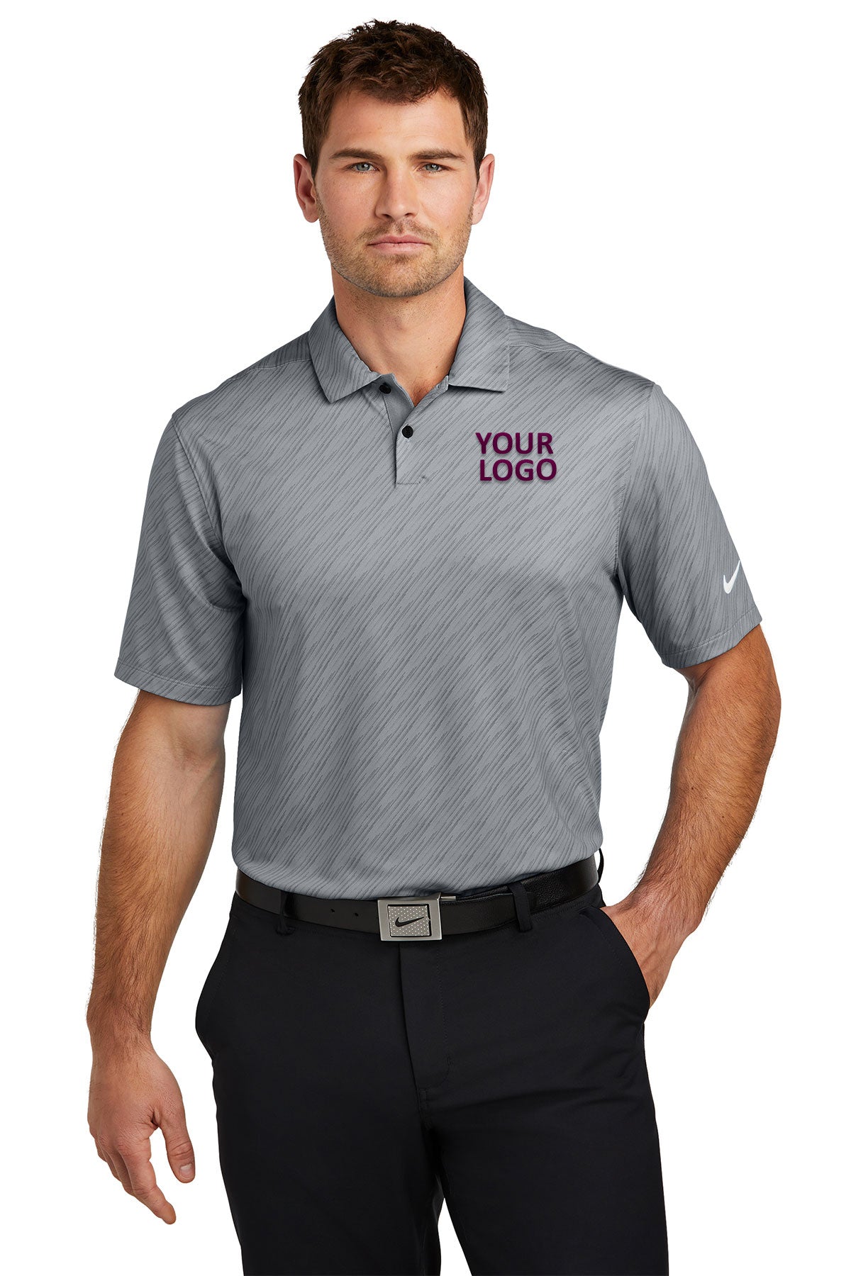 Nike Cool Grey NKDX6688 custom polo shirts with logo