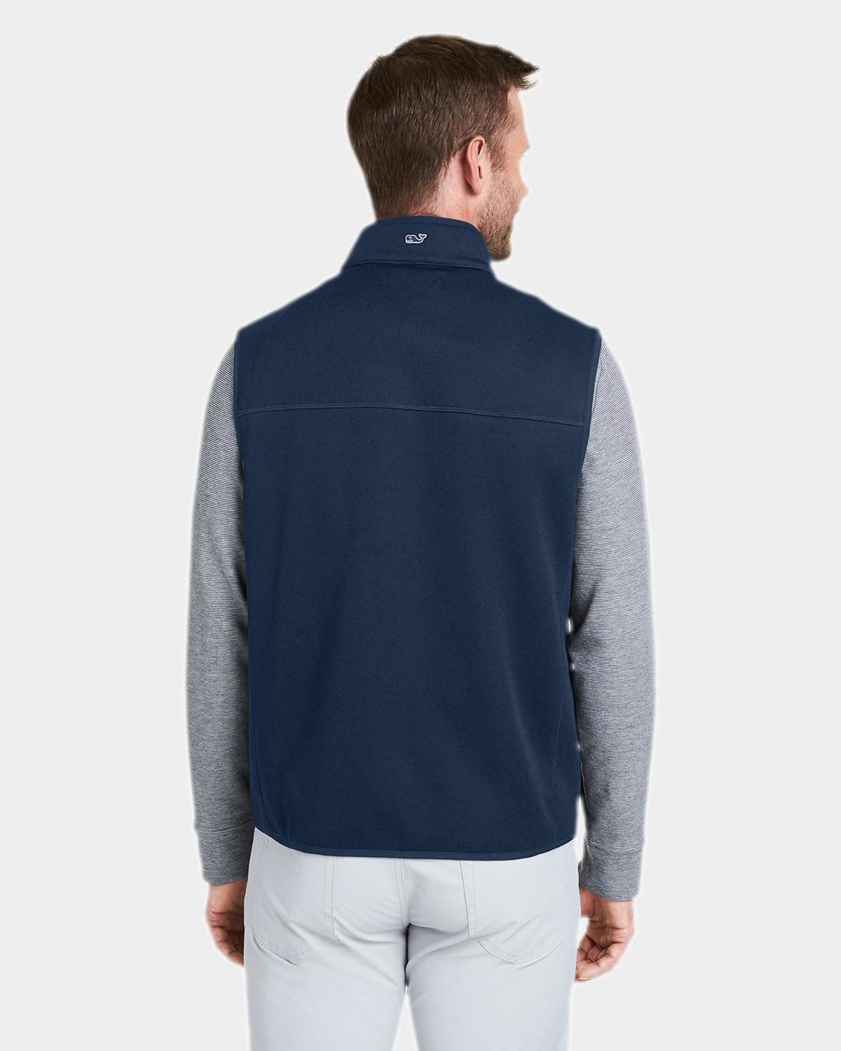 Custom Vineyard Vines Mens Mountain Sweater Fleece Vest Navy