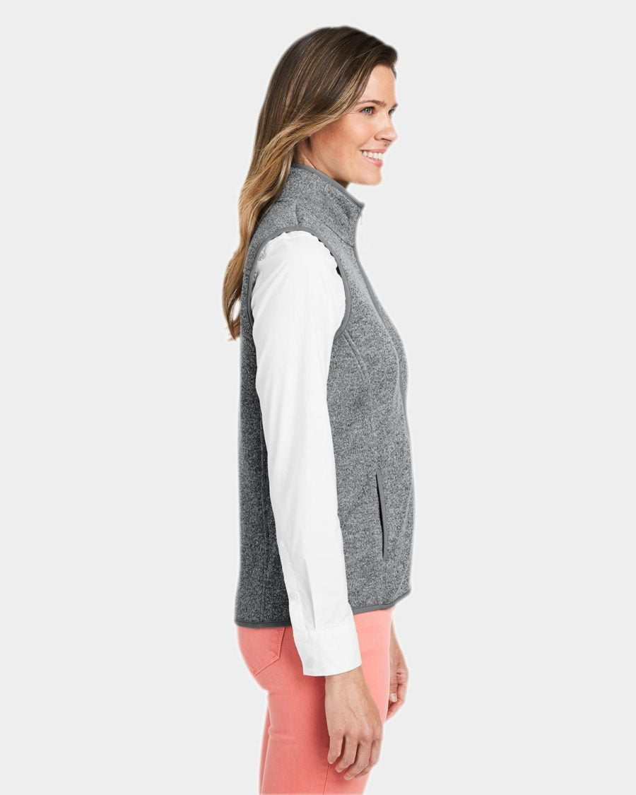 Vineyard Vines Custom Ladies Sweater Fleece Vests, Grey Heather