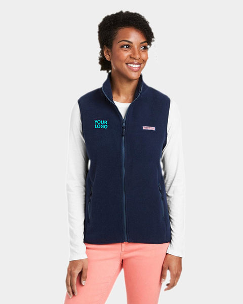 Vineyard Vines Women's Navy Houston Astros Harbor Full-Zip Vest