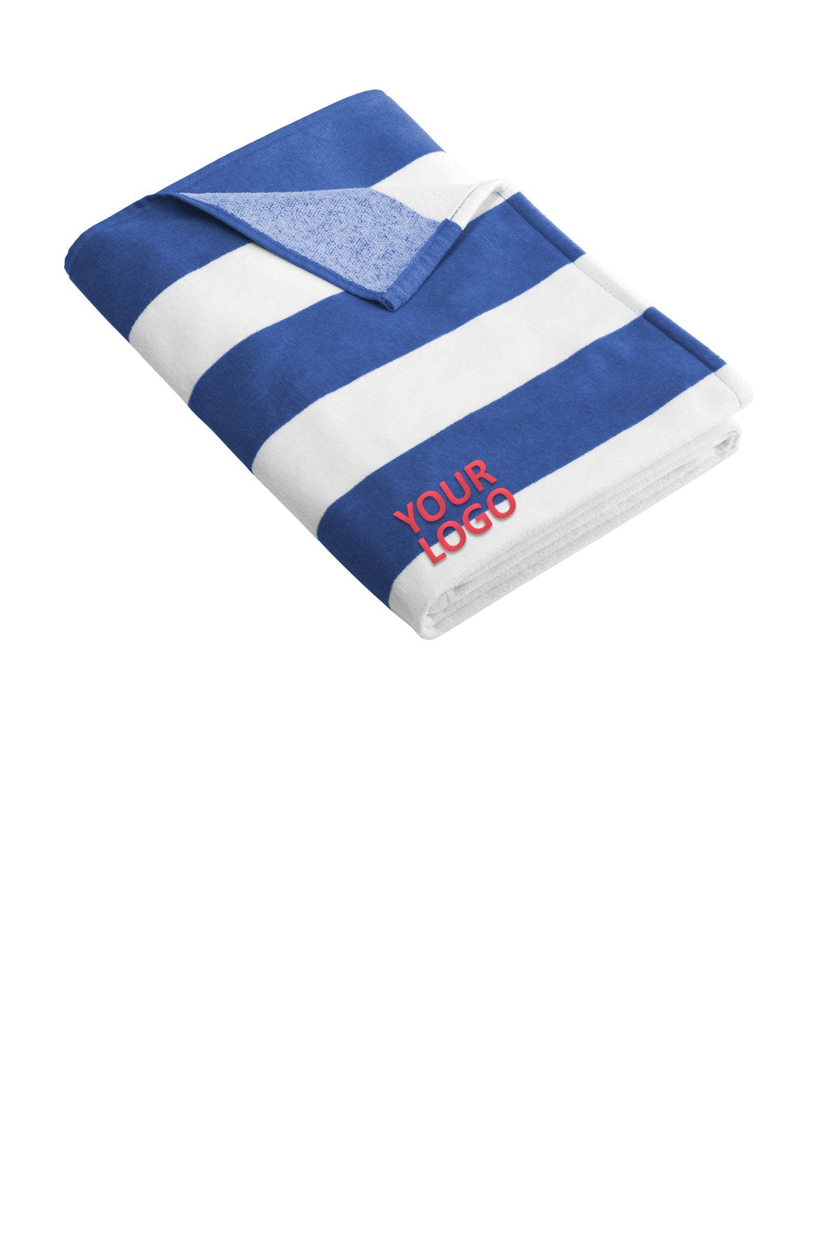 Port Authority Cabana Stripe Customized Beach Towels, Royal