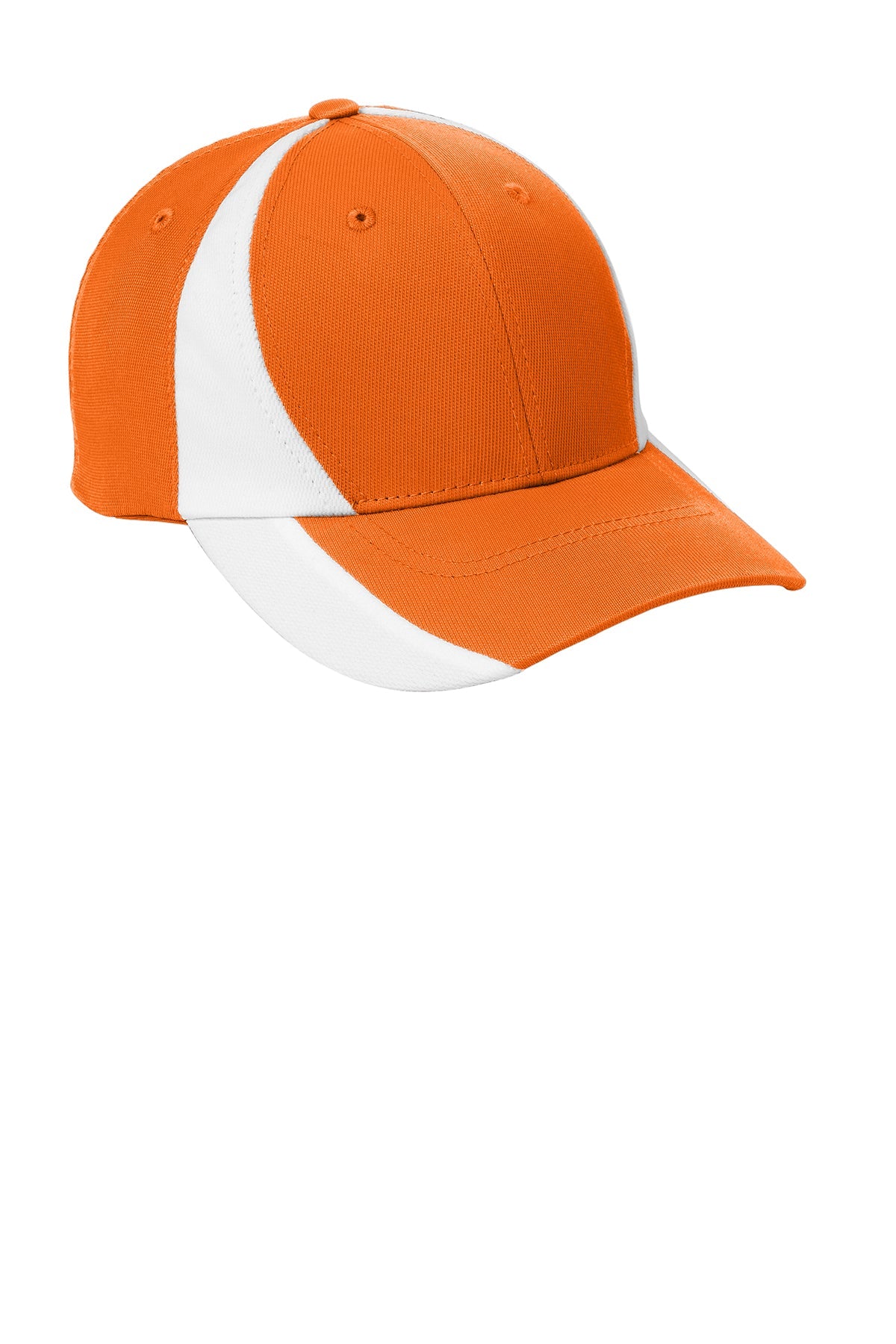 Sport-Tek Dry Zone Nylon Custom Colorblock Caps, Orange/White