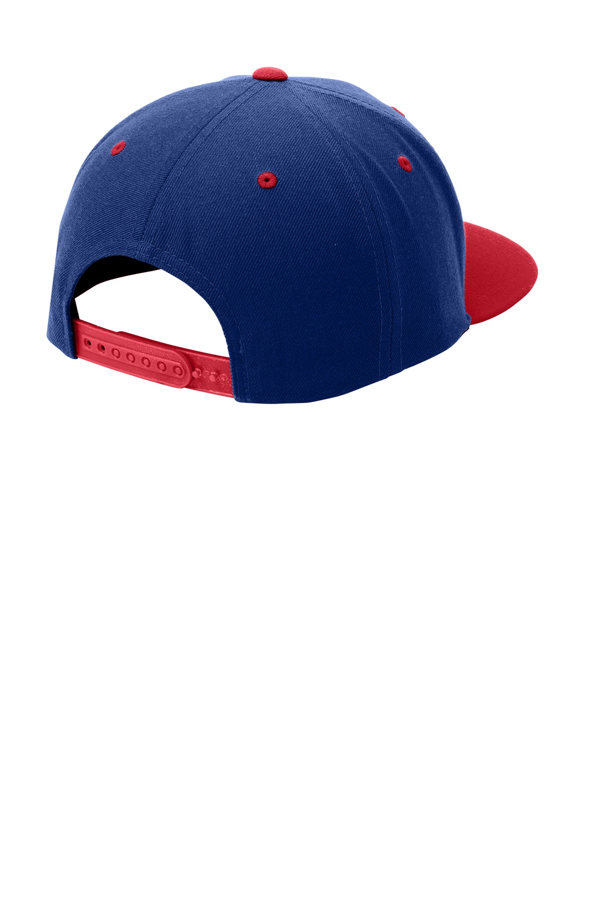 Sport-Tek Yupoong Flat Bill Custom Snapback Caps, True Royal/ True Red