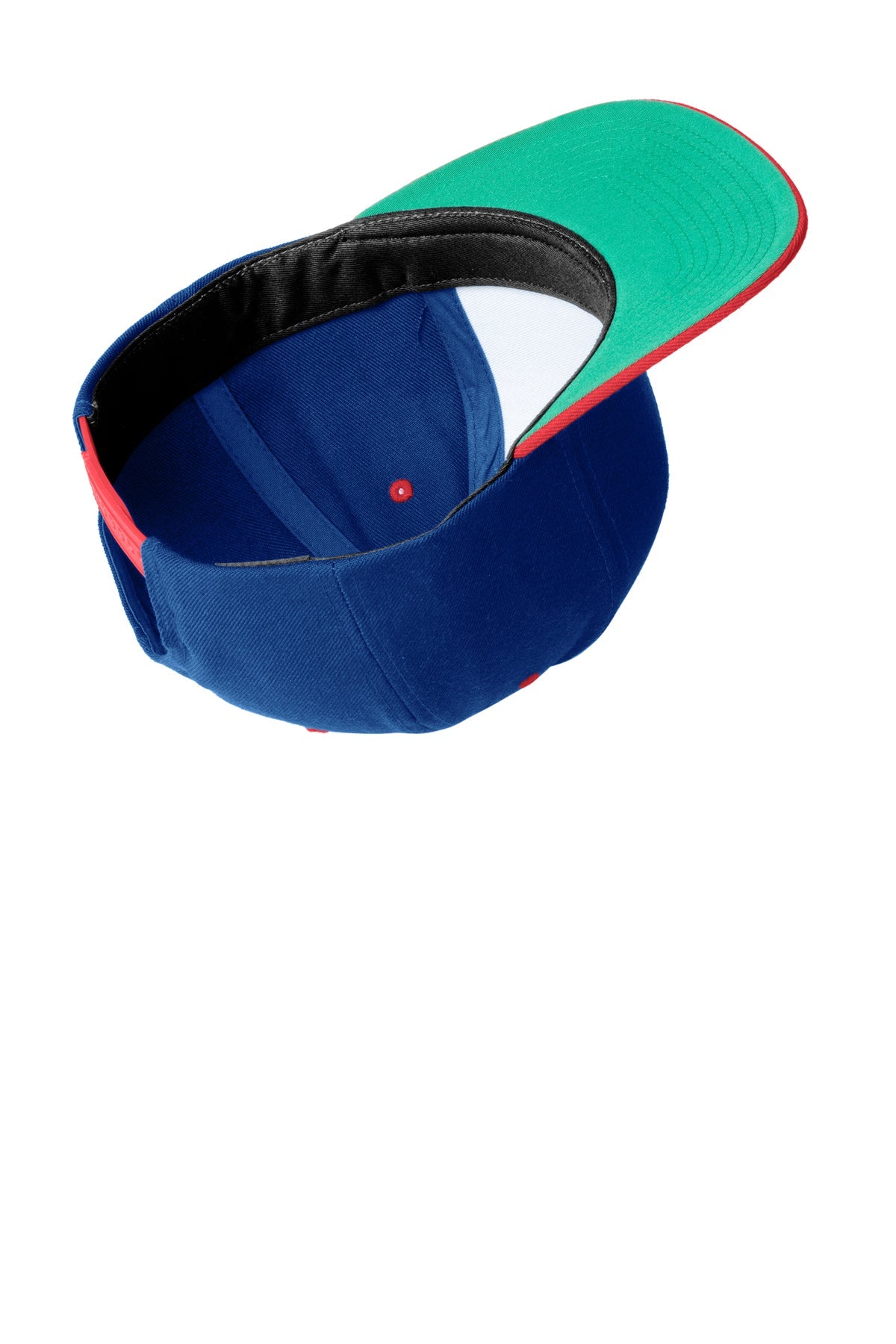 Sport-Tek Yupoong Flat Bill Custom Snapback Caps, True Royal/ True Red