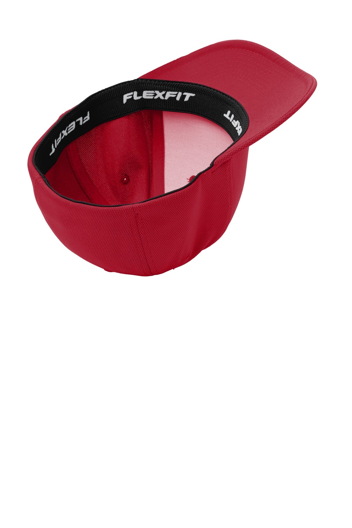 Sport-Tek Flexfit Cool & Dry Branded Poly Block Mesh Caps, True Red
