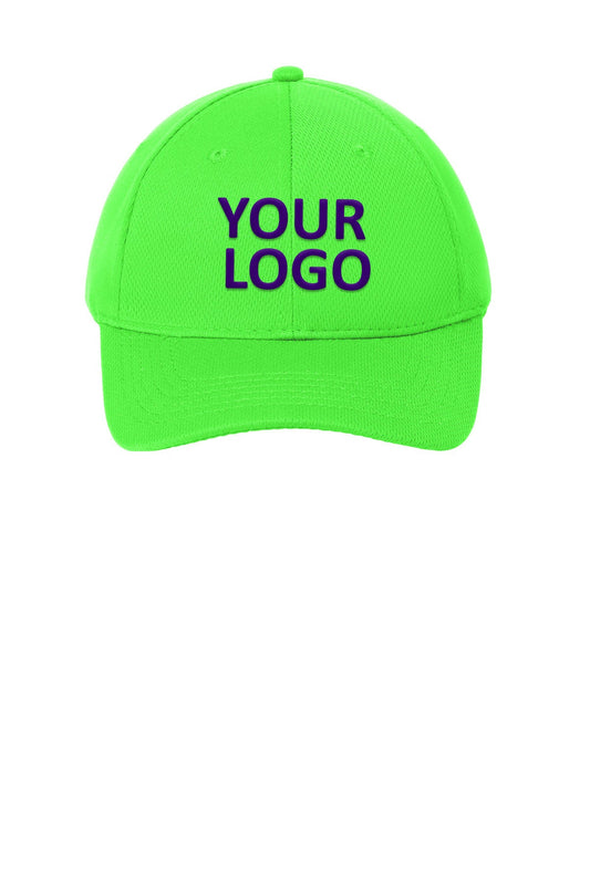 sport tek posicharge racermesh cap neon green