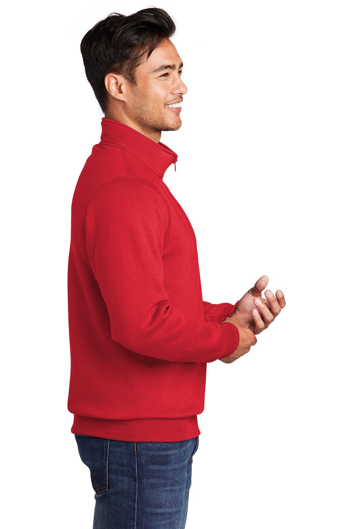 Port & Company Core Fleece 1/4-Zip Pullover Sweatshirt PC78Q Red