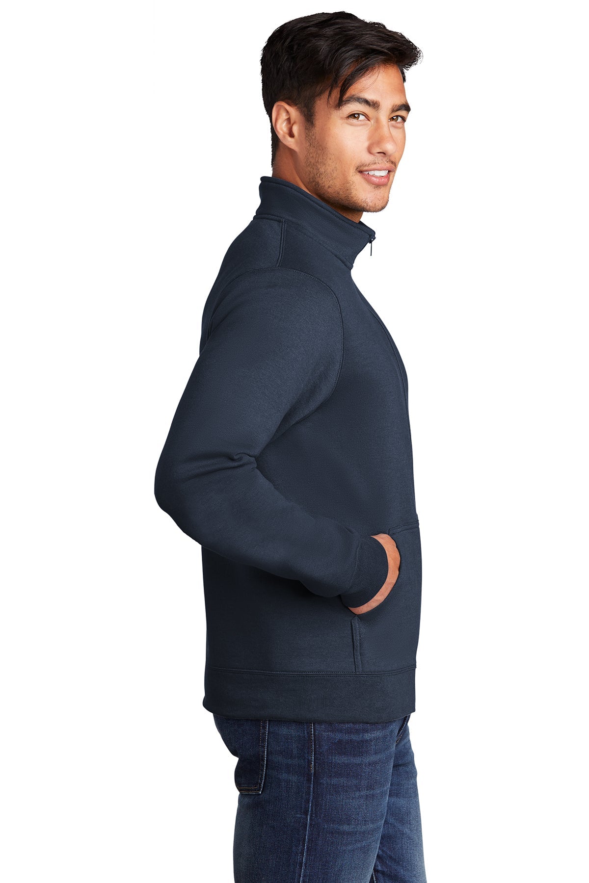Port & Company Core Fleece Cadet Full-Zip Sweatshirt PC78FZ Navy