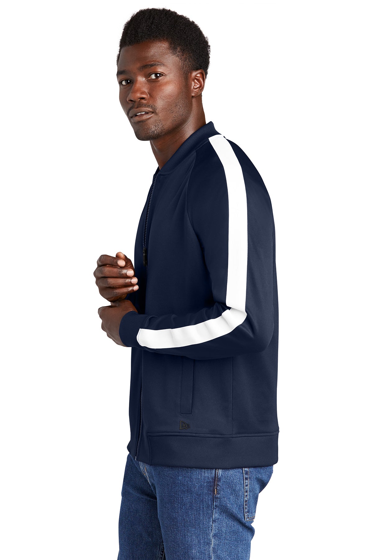New Era Track Jacket NEA650 True Navy/ White