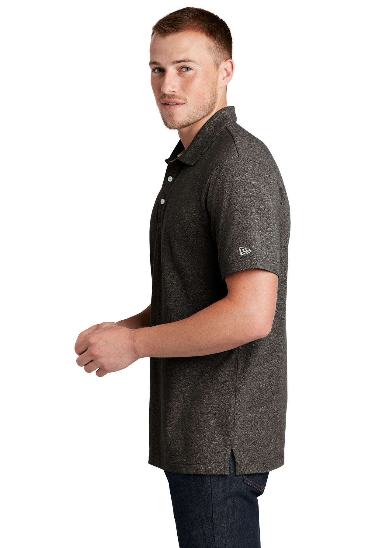 New Era Slub Twist Polo NEA301 Black Twist