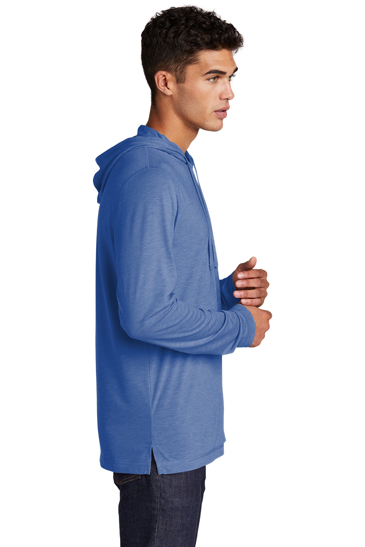 Sport-Tek PosiCharge Tri-Blend Wicking Long Sleeve Hoodie ST406 True Royal Heather