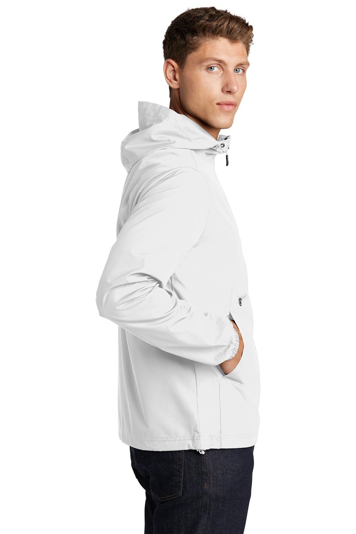 Sport-Tek Packable Custom Anorak Jackets, White [Zane Birts]