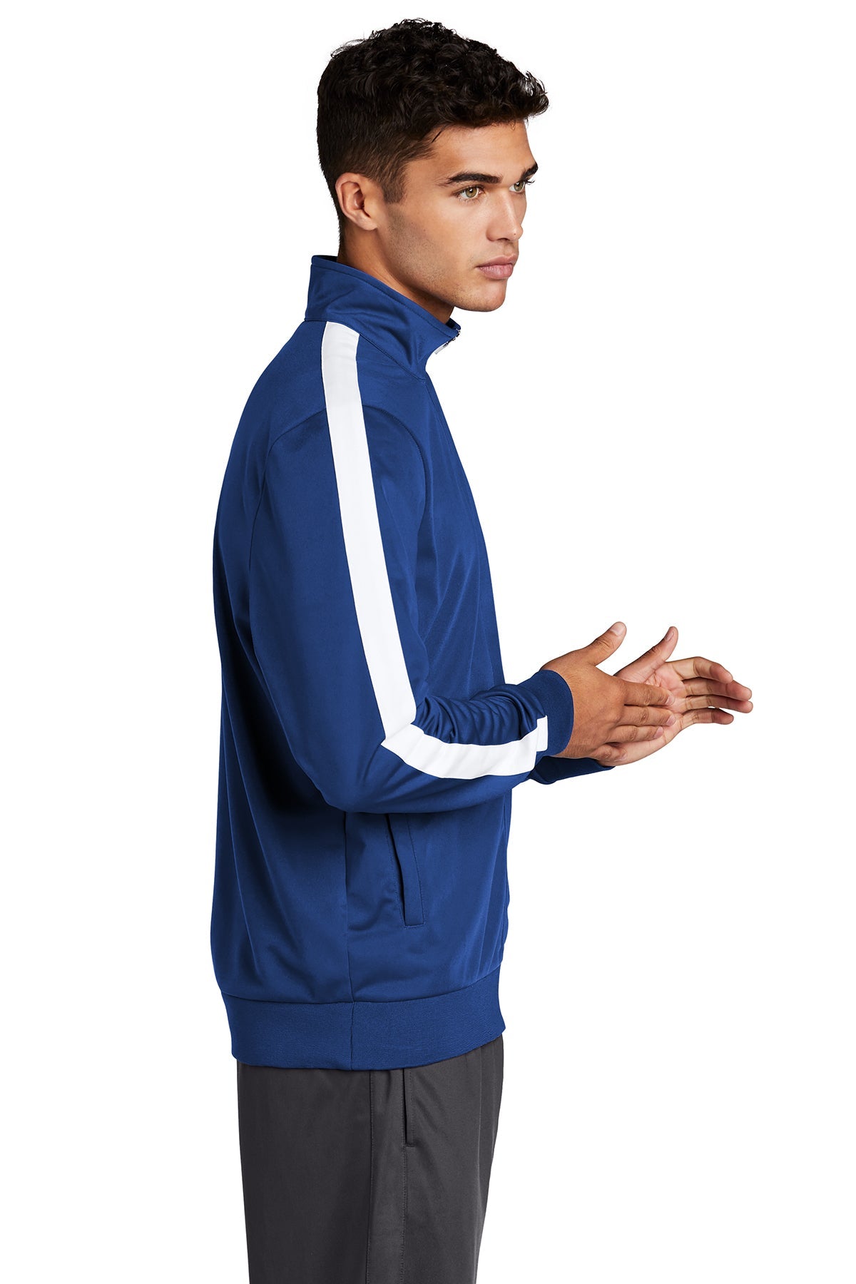 Sport-Tek Tricot Track Jacket JST94 True Royal/ White