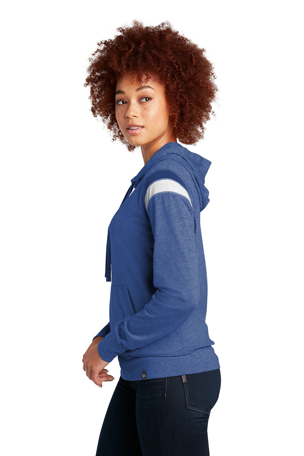 New Era Ladies Heritage Blend Varsity Hoodie LNEA108 Royal Heather/ Royal/ White