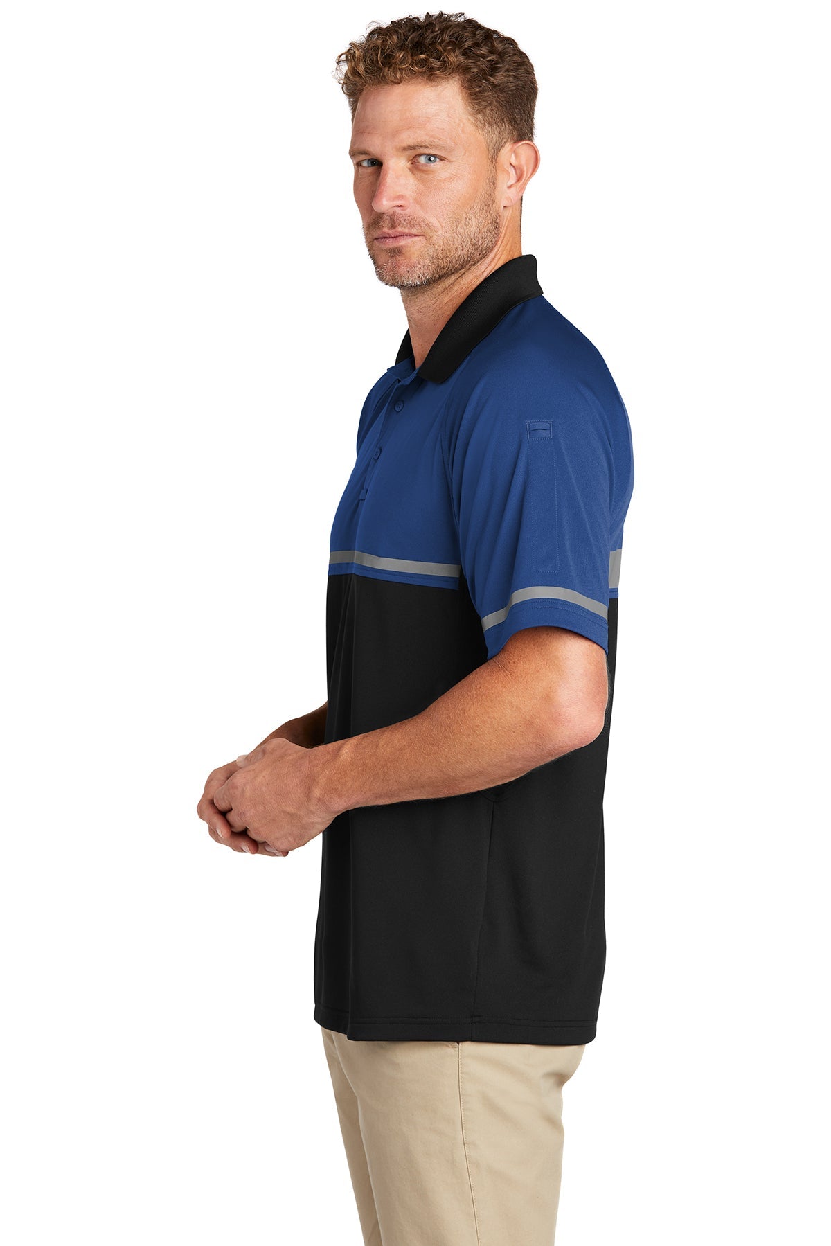 CornerStone Select Lightweight Snag-Proof Enhanced Visibility Polo CS423 Royal/ Black