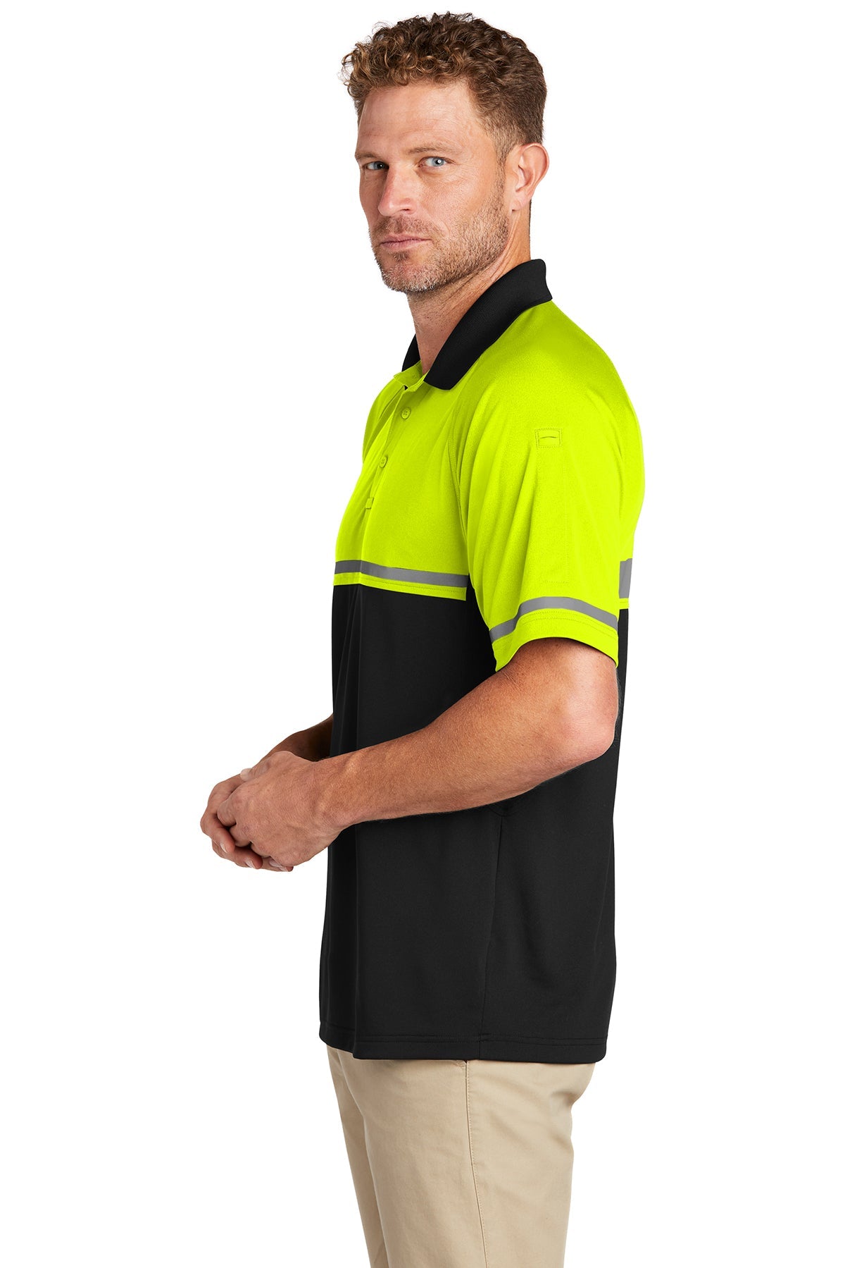 CornerStone Select Lightweight Snag-Proof Enhanced Visibility Polo CS423 Safety Yellow/ Black
