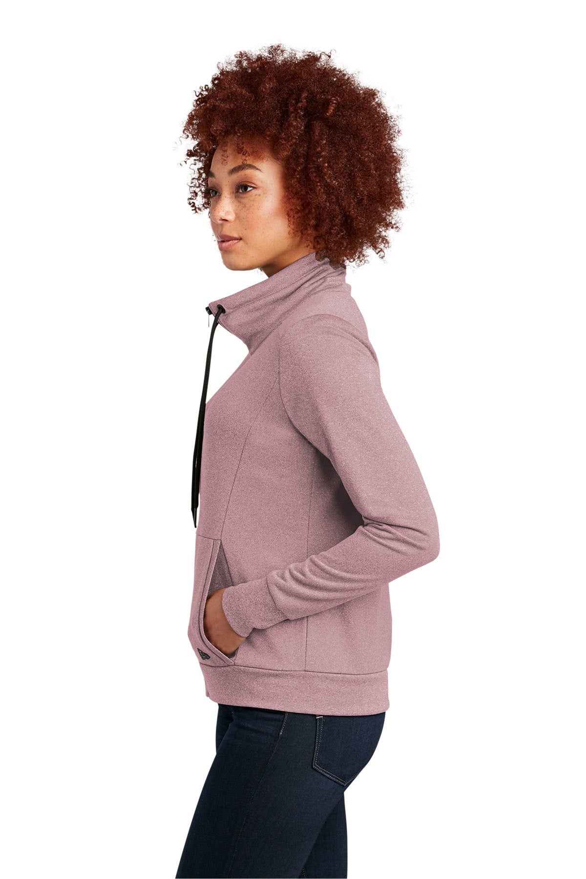 New Era Ladies Performance Terry Full-Zip Customized Jackets, Dusty Mauve Heather