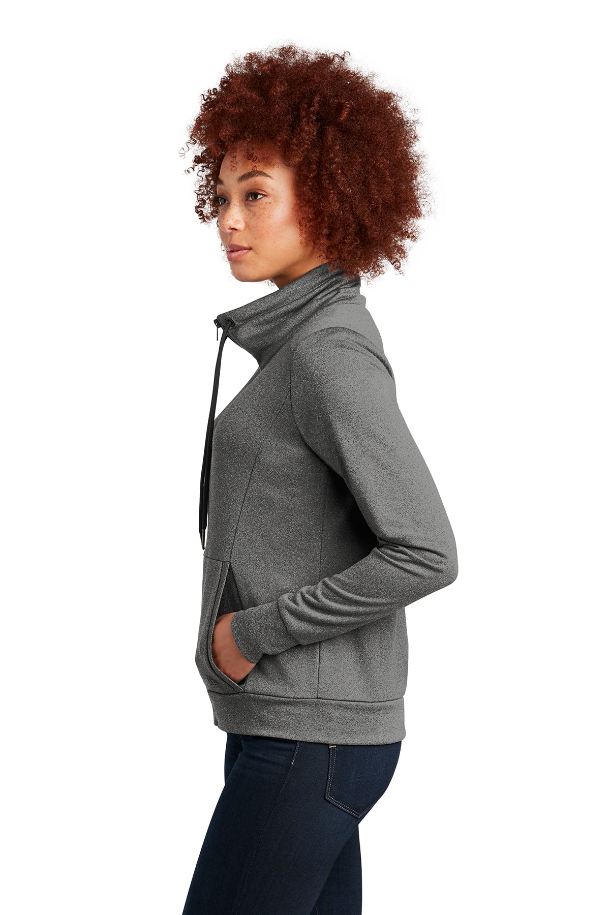 New Era Ladies Performance Terry Full-Zip Customized Jackets, Graphite Heather