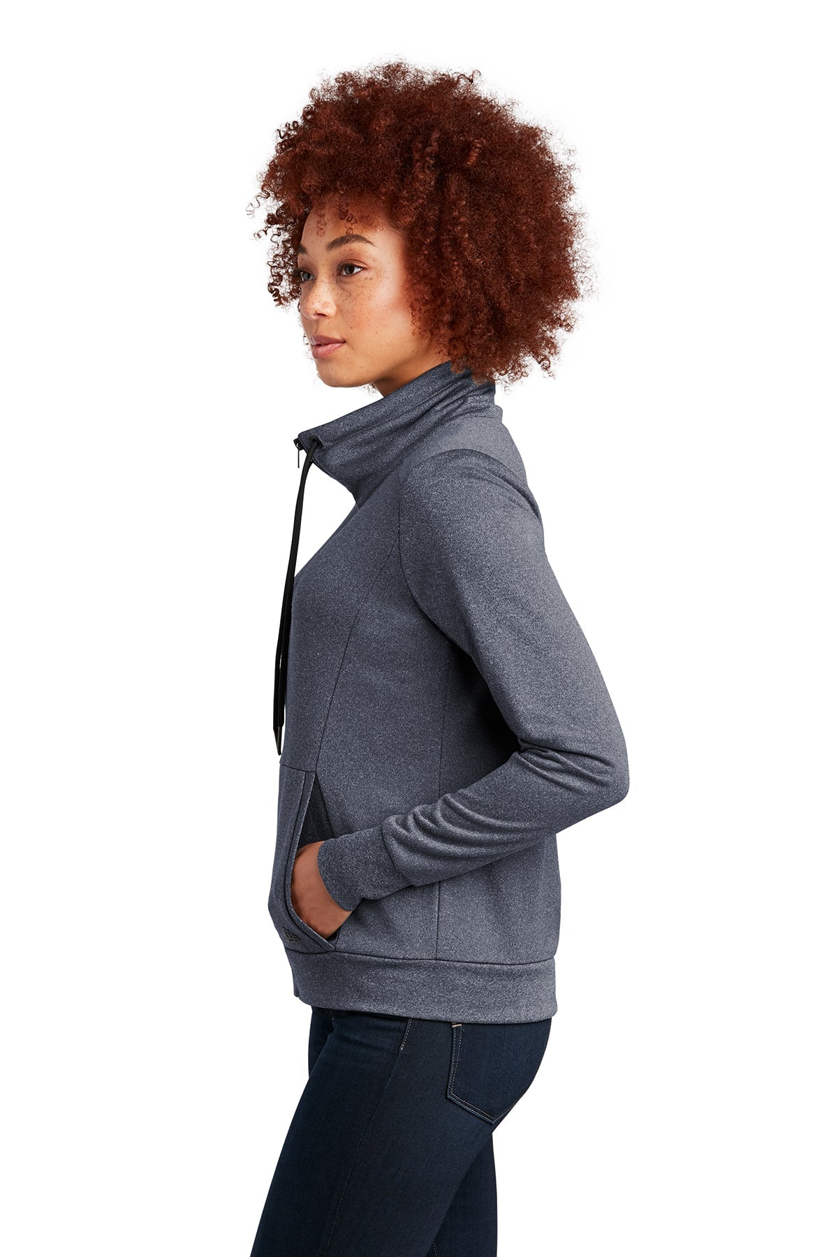 New Era Ladies Performance Terry Full-Zip Customized Jackets, True Navy Heather