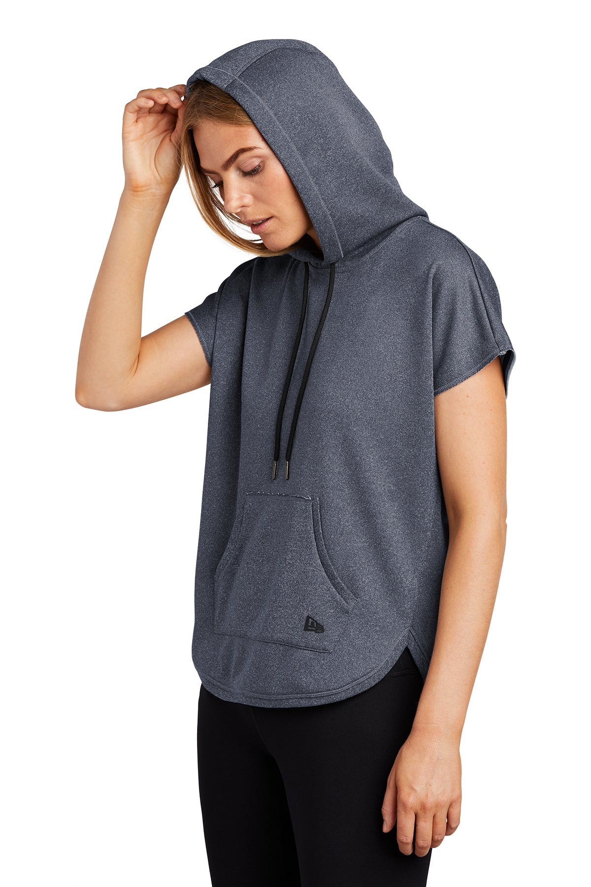 New Era Ladies Short Sleeve Custom Hoodies, True Navy Heather