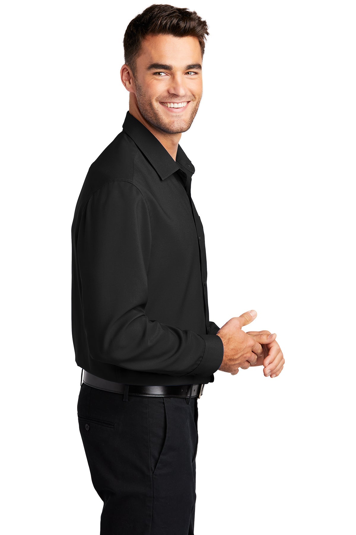 port authority_w401 _black_company_logo_button downs