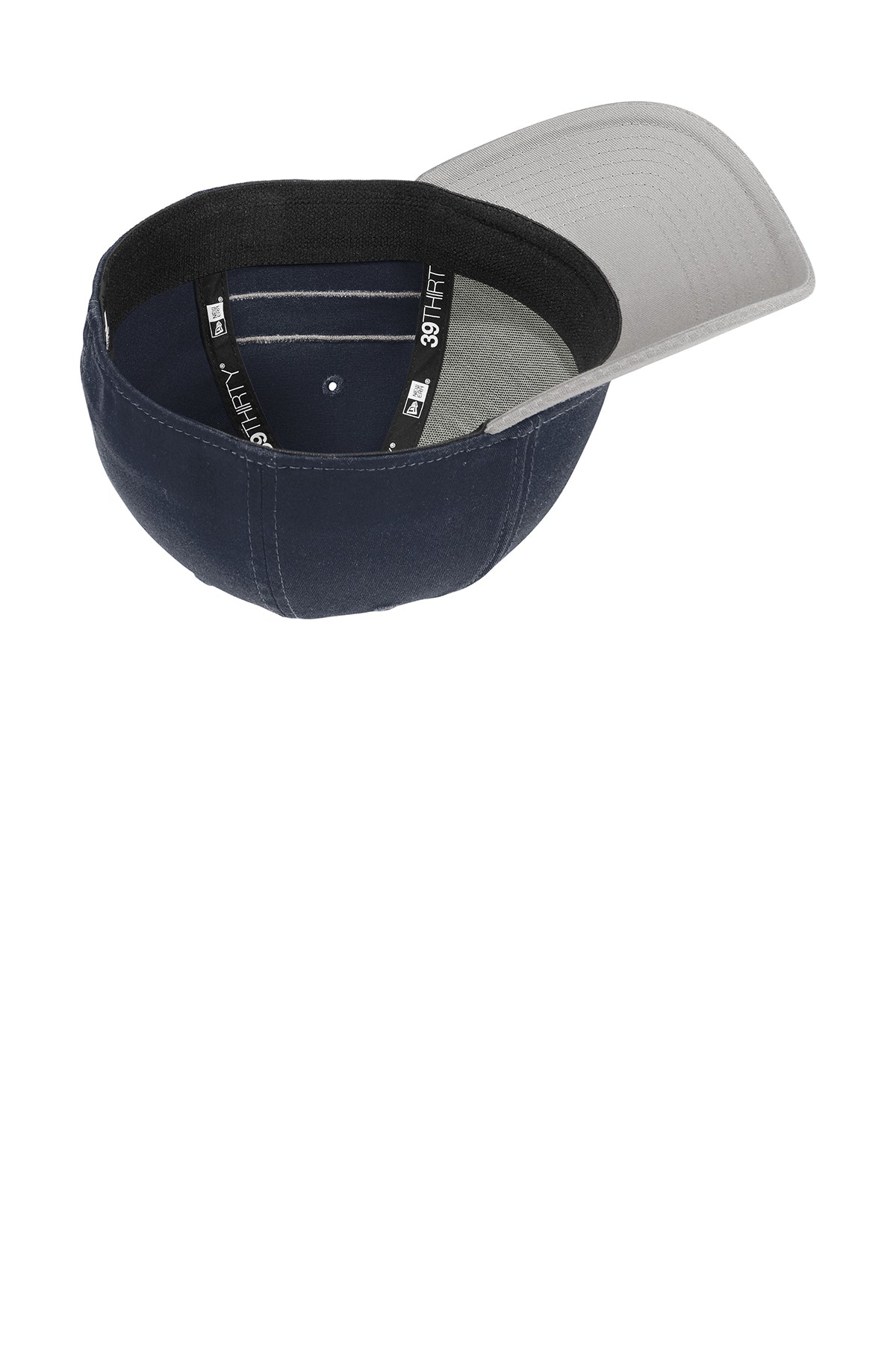 New Era Stretch Cotton Striped Custom Caps, Deep Navy Grey