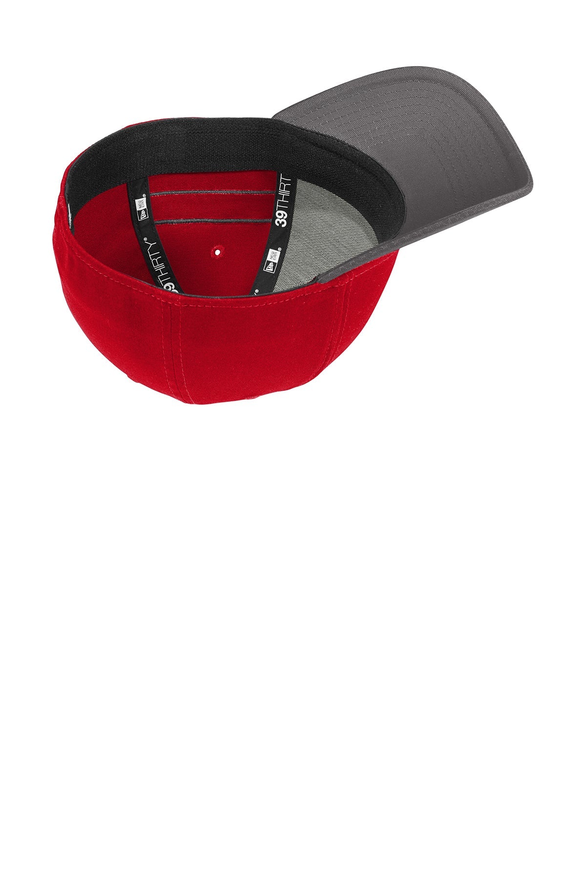 New Era Stretch Cotton Striped Custom Caps, Scarlet Graphite