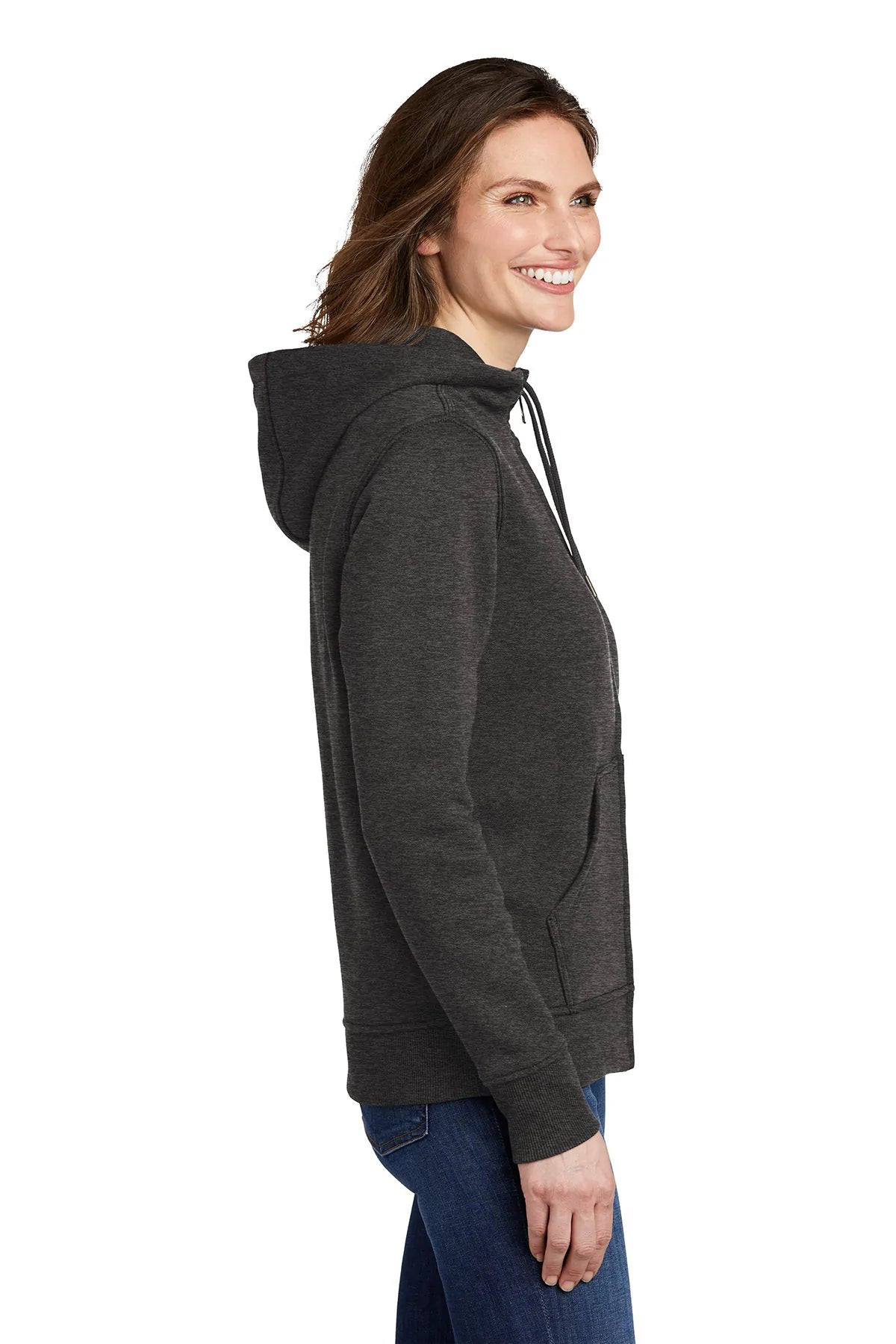 Carhartt Womens Clarksburg Full-Zip Custom Hoodies, Carbon Heather [Black's Valley AG]