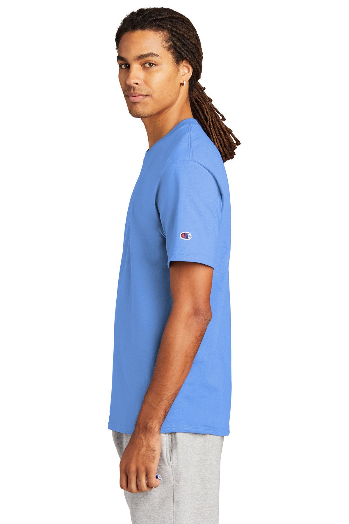 champion heritage jersey tee t425 s light blue