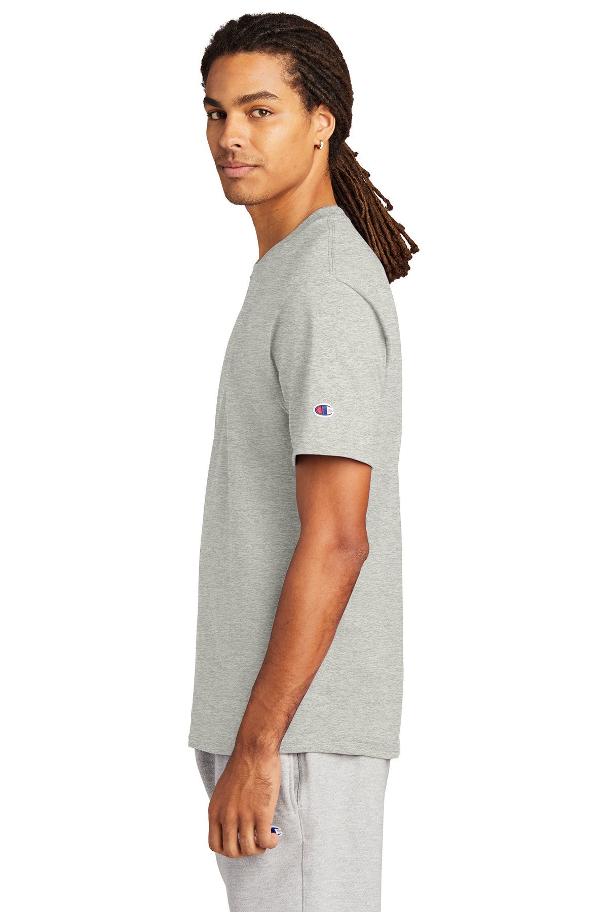 champion heritage jersey tee t425 s oxford grey