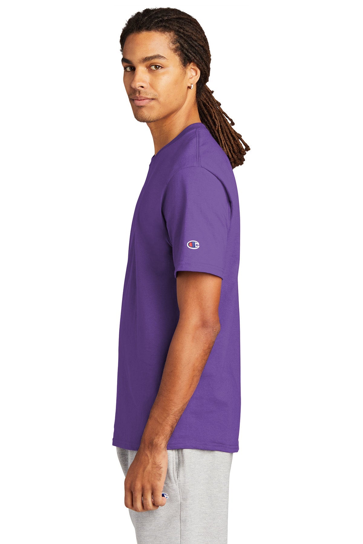 champion heritage jersey tee t425 s purple