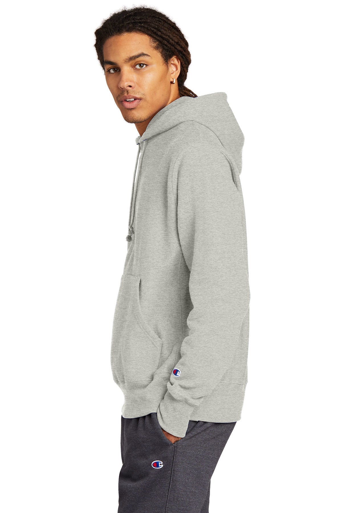 Branded Champion Reverse Weave Hoodie Oxford Grey