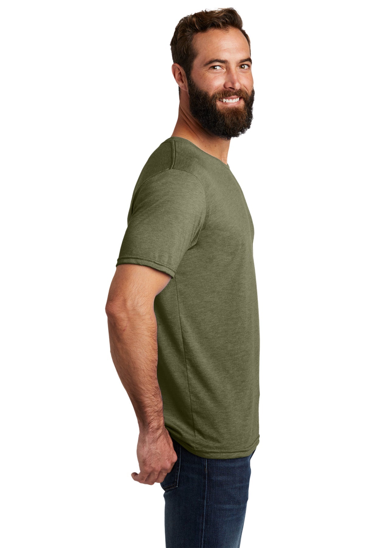 Allmade Unisex Tri-Blend Customized Tee, Olive You Green [The Dap Project]