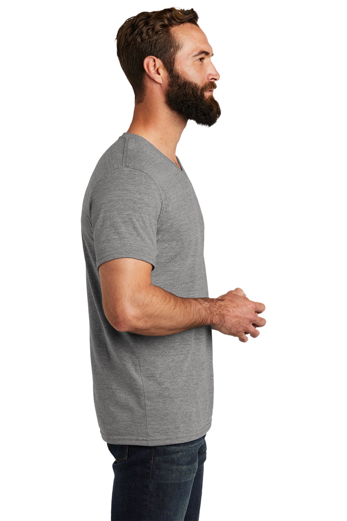 Allmade Unisex Tri-Blend Customized V-Neck Tee, Aluminum Grey [Adam Equipment]