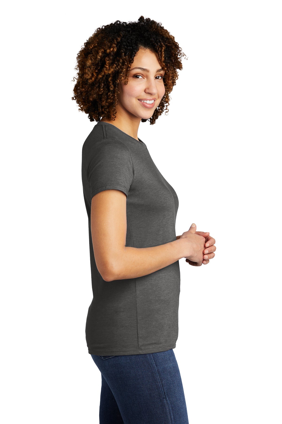 Allmade Women's Tri-Blend Custom Tee, Space Black