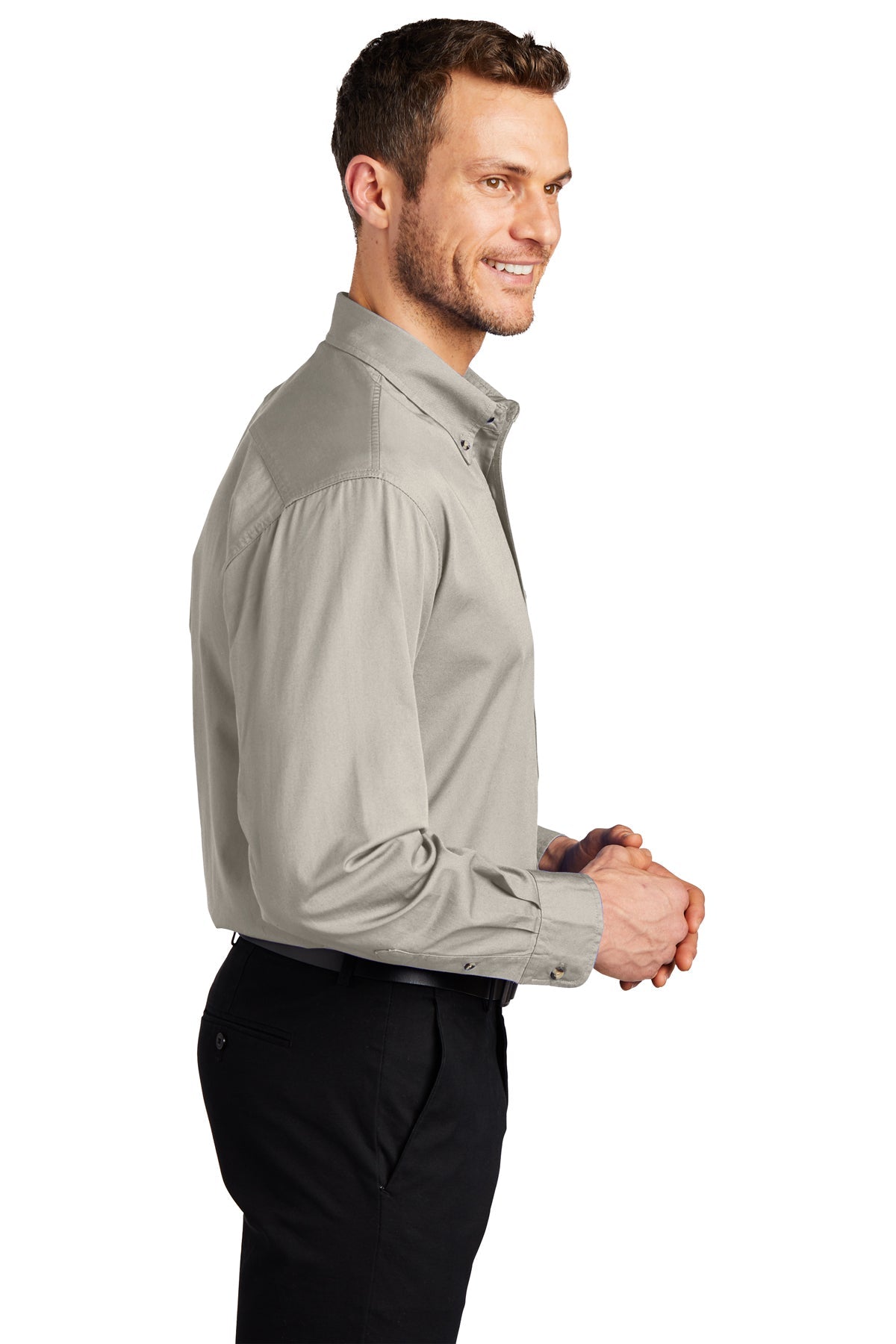 Port Authority Long Sleeve Custom Twill Shirts, Stone [St Louis Music]