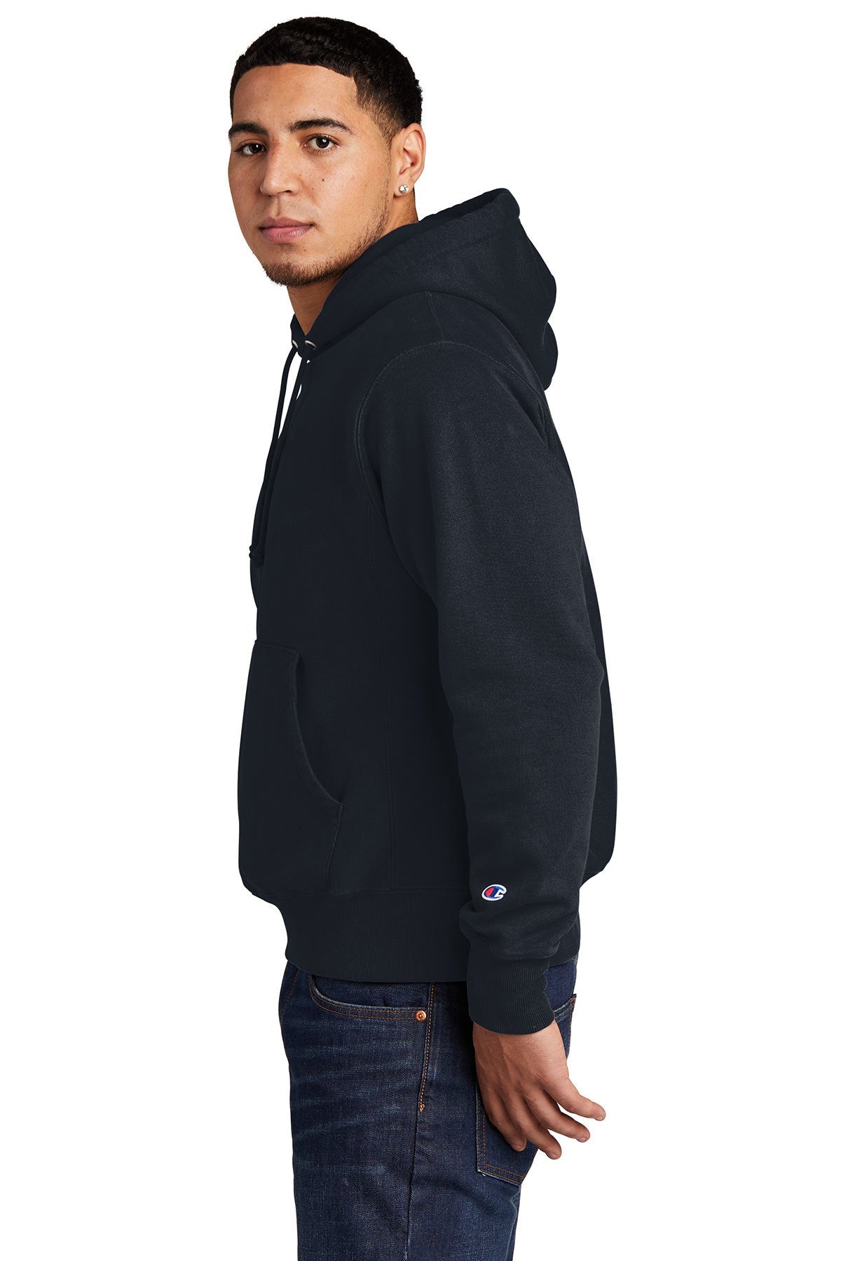Champion Reverse Weave Garment-Dyed Hooded Sweatshirt, Navy