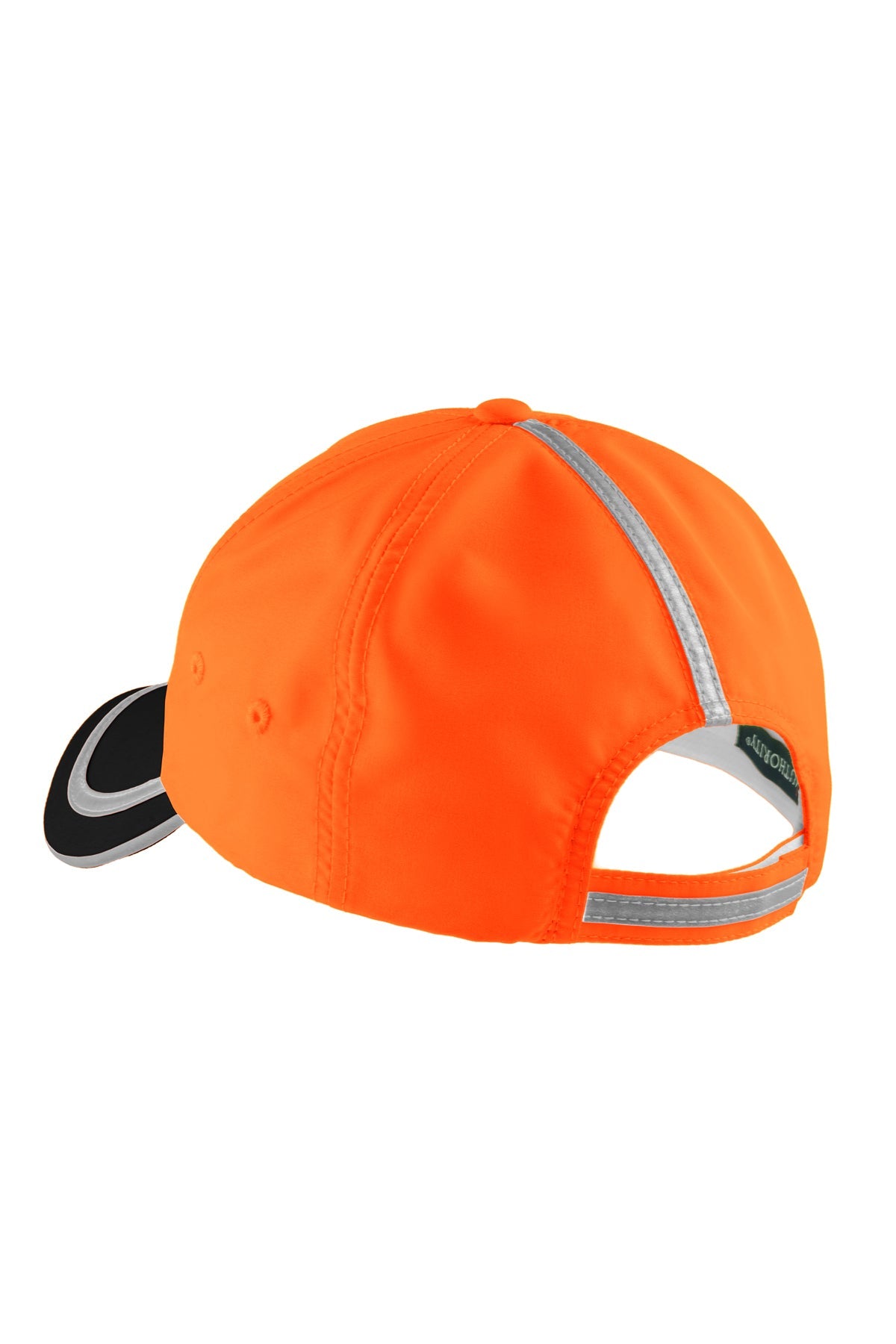 Port Authority Enhanced Branded Visibility Caps, Sfty Orng/Blck/ Reflective