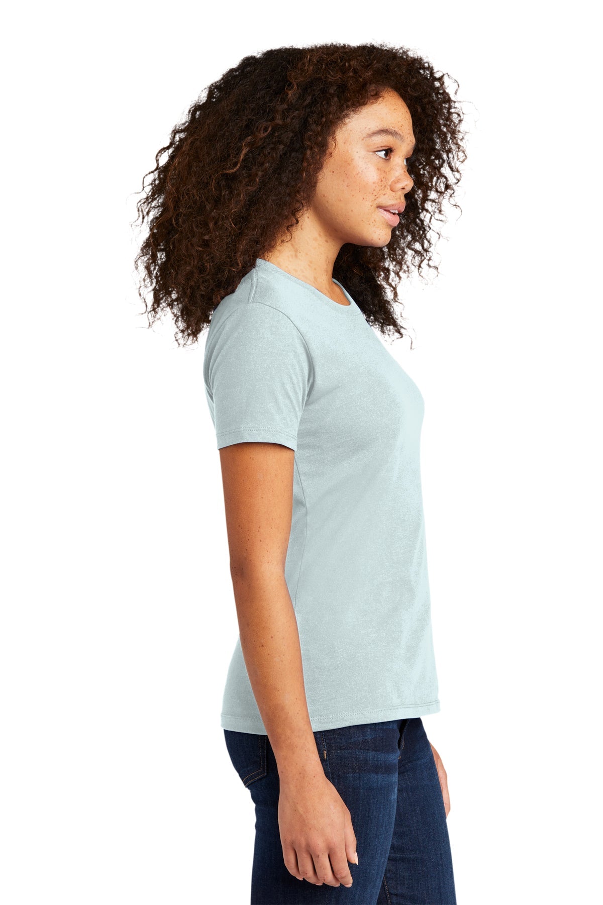 Next Level Women's Cotton Boyfriend Custom Tee's, Light Blue