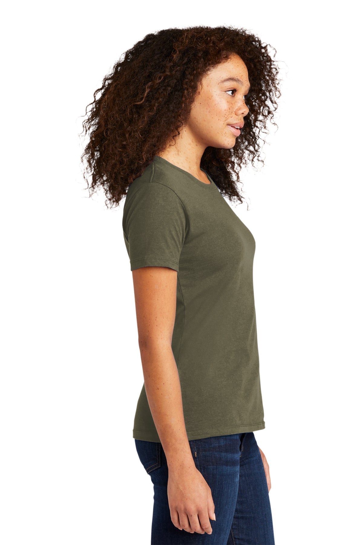 Next Level Women's Cotton Boyfriend Custom Tee's, Light Olive