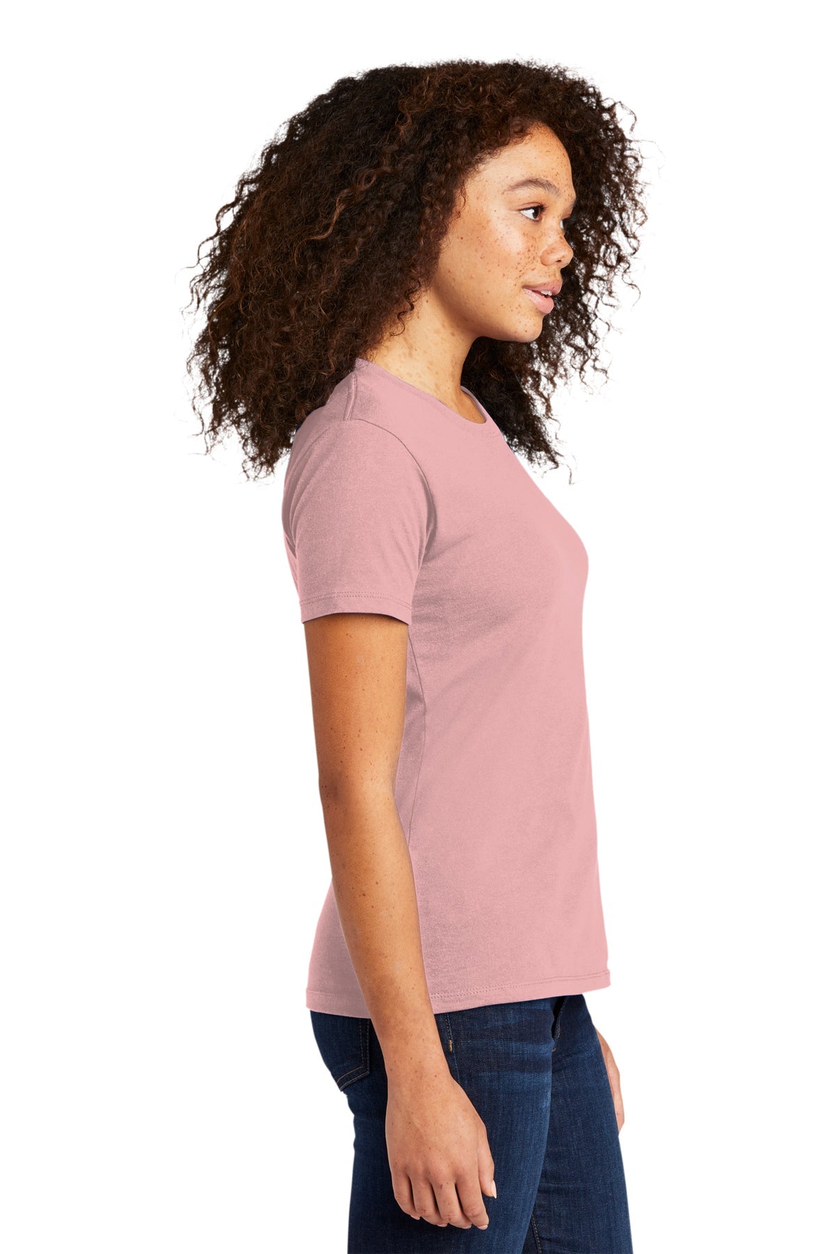Next Level Women's Cotton Boyfriend Custom Tee's, Light Pink