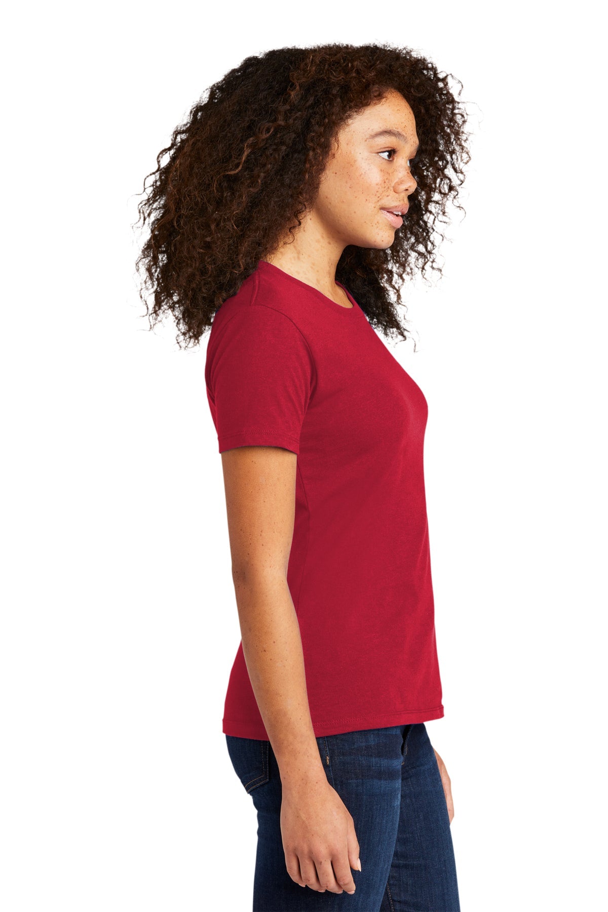 Next Level Women's Cotton Boyfriend Custom Tee's, Red