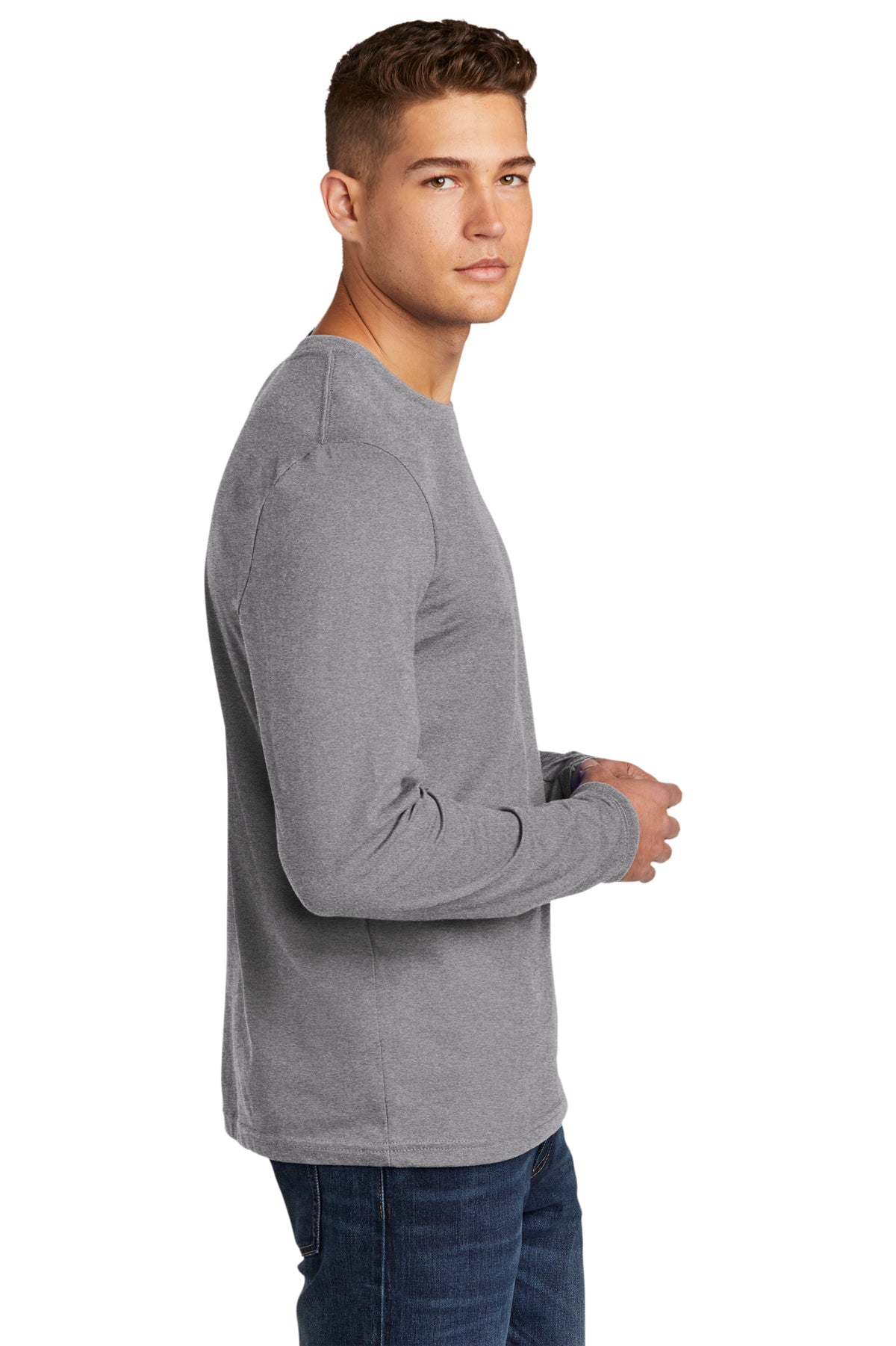 Next Level Cotton Long Sleeve Customized Tee's, Heather Gray
