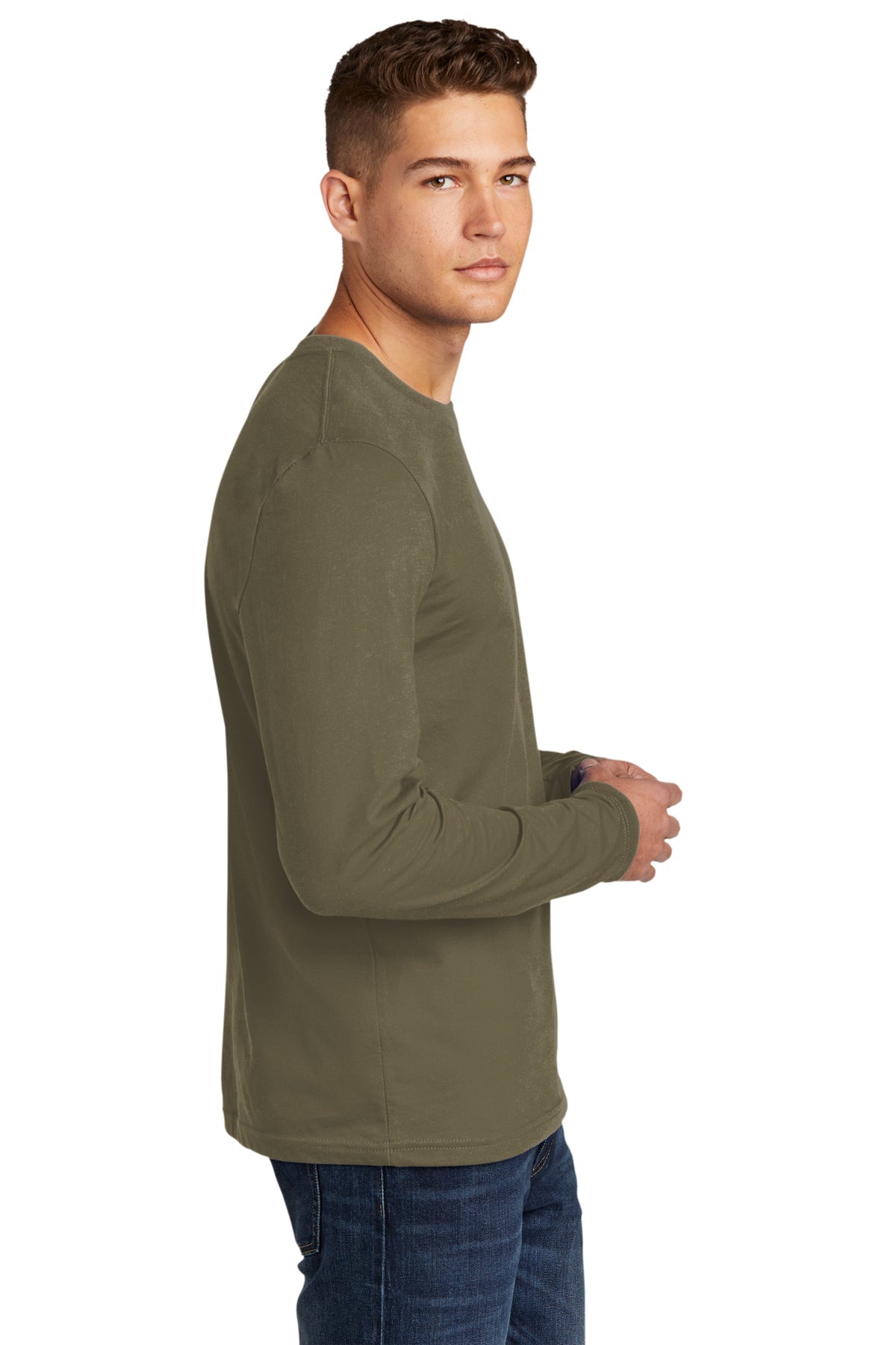 Next Level Cotton Long Sleeve Customized Tee's, Military Green
