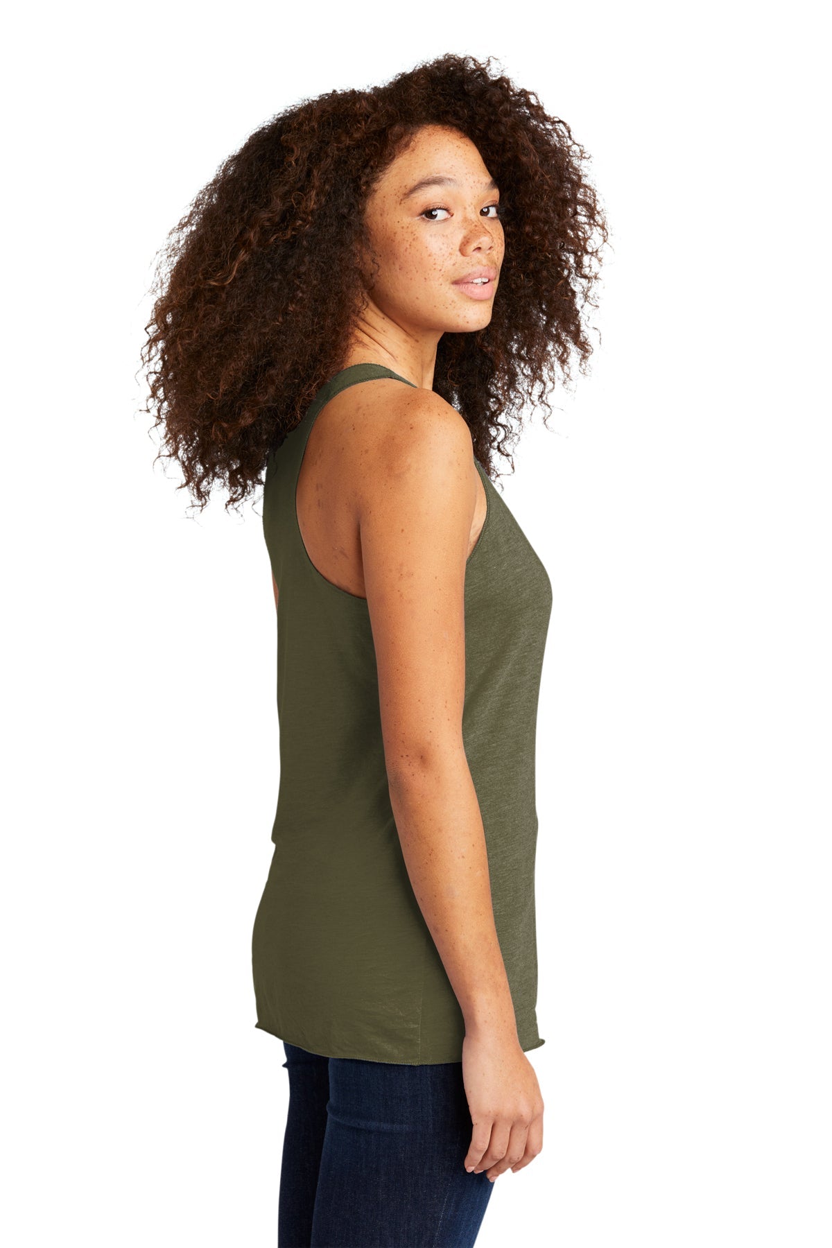 Next Level Women's Racerback Custom Tanks, Military Green