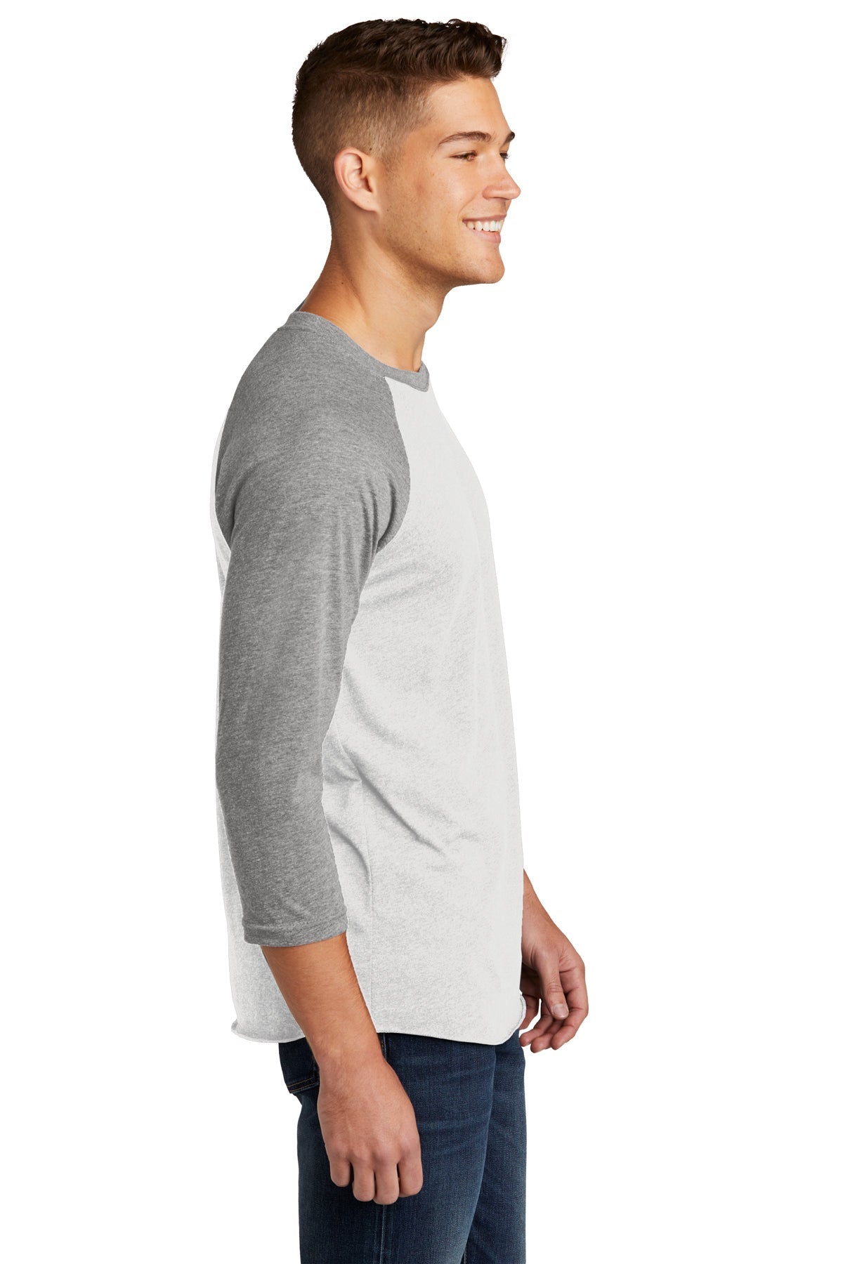 Next Level Unisex Triblend 3/4 Sleeve Raglan NL6051 PR HTHR/ HTR WHT