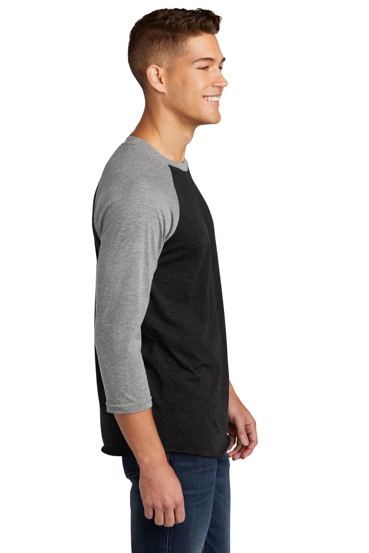 Next Level 3/4-Sleeve Custom Raglan Tee's, Pr Heather/ Vin Black [Skurka Aerospace, Inc.]